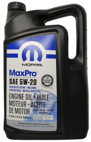 68518203AA - Масло моторное MOPAR 5W20 MaxPro синтетика - 5 литров USA
