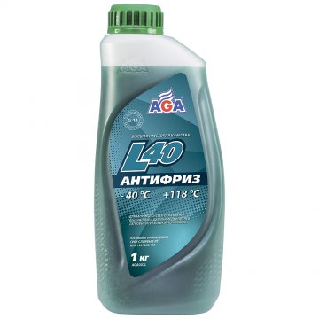 AGA007L - Антифриз AGA-L40 сине-зеленый, G-11 -40C - 1 литр