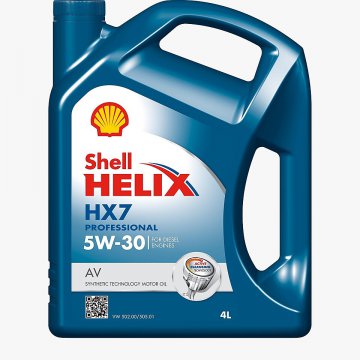 5055107433791 - Масло моторное Shell Helix HX7 Professional AV 5W-30 VOLKSVAGEN - 4 литра (VW 502/505.01)