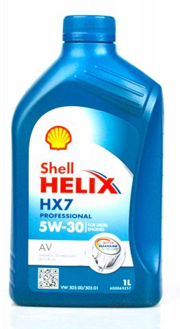 5055107433790 - Масло моторное Shell Helix HX7 Professional AV 5w-30 VOLKSVAGEN - 1 литр (VW 502/505.01)