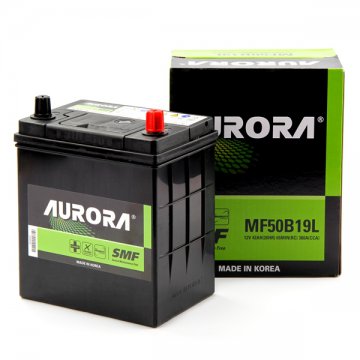 Аккумулятор AURORA MF50B19L JAPAN-стандарт, 42Ah 380A 195x127x220, о.п (-+)