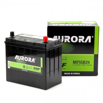 Аккумулятор AURORA MF55B24R JAPAN-стандарт, 45Ah 430A 237х128х225, п.п (+-)