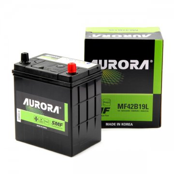 Аккумулятор AURORA MF42B19L JAPAN-стандарт, 38Ah 350A 195x127x220, о.п (-+)
