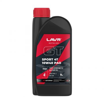 LN7727 - Моторное масло LAVR MOTO GT SPORT 4T 10W-40 - 1 л