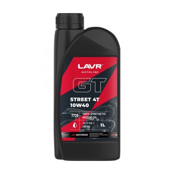 LN7725 - Моторное масло LAVR MOTO GT STREET 4T 10W-40 - 1 л