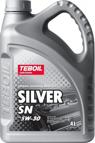 3453917 - Масло моторное полусинтетическоеTEBOIL Silver SN 5W30 -  4 л (завод SHELL)