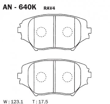AN-640K - Колодки TOYOTA RAV4 20 (2000-2005) передние
