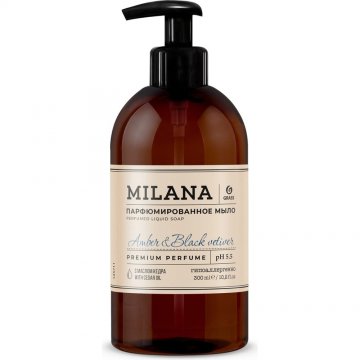125711 - Жидкое парфюмированное мыло Milana "Amber&Black Vetiver" - 300 мл