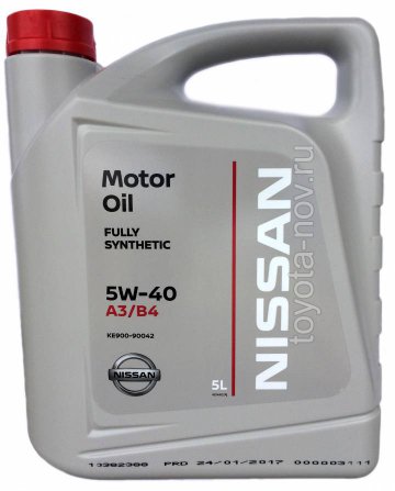 KE900-90042 - Масло моторное NISSAN Motor Oil  5W40 - 5 литров EU