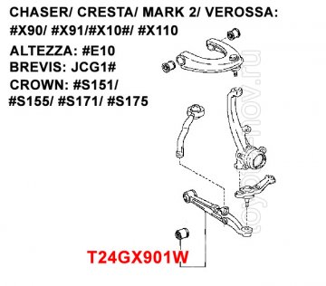 T24GX901W - Сайлентблок TOYOTA CHASER/ CRESTA/ MARK II   90/ 100/ 110 переднего поперечного рычага