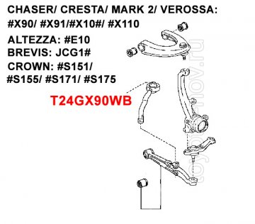 T24GX90WB - Сайлентблок TOYOTA CHASER/ CRESTA/ MARK II   90/ 100/ 110 переднего косого рычага