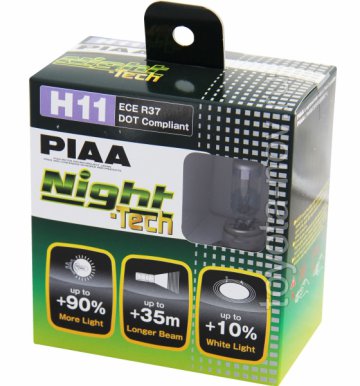 HE-824-H11 - ЛАМПА H11 (к-т 2 шт) PIAA NIGHT TECH (3600K) - супер лампы увеличенной яркости для езды ночью