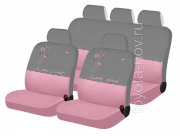 Чехлы "LOVE PINK FLOWERS", цвет розовый (подходят к креслам с AIRBAG)