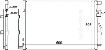 1040246Zh - Радиатор CHEVROLET Aveo (2011-) кондиционера
