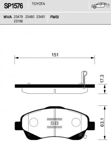 SP1576 - Колодки TOYOTA Avensis (2003-2008)  передние