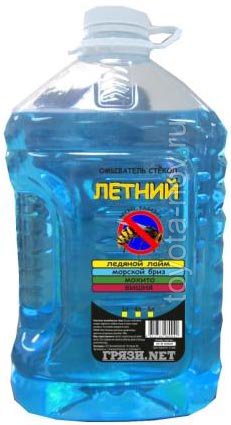 Омыватель голубой - Жидкость стеклоомывающая ЛЕТНЯЯ 5 литров - зелёная (Морской бриз)