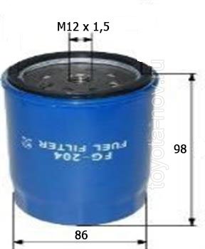FG204 - Фильтр топливный MERCEDES, SSANGYONG дизель OM601, OM602, OM603