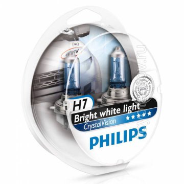 12972CVSM - Лампа H7 (к-т 2 шт) Philips Crystal Vision + W5W 2 шт