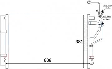 1040268Zh - Радиатор HYUNDAI Elantra, i30, KIA Ceed (2012-) кондиционера
