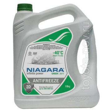 001001002012 - Антифриз NIAGARA  GREEN G11 зелёный -40C -  10 литров