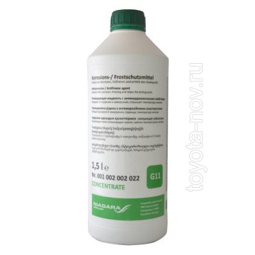 001002002022 - Антифриз  NIAGARA concentrate  GREEN G11 зелёный концентрат - 1,5 литра