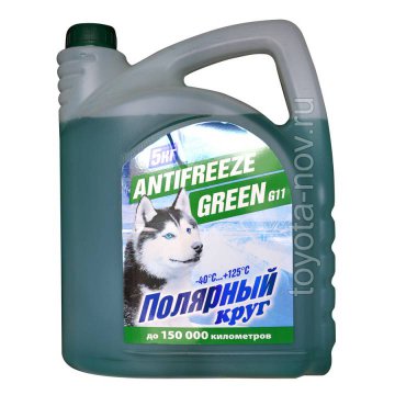 002001002011 - Антифриз ПОЛЯРНЫЙ КРУГ  GREEN G11 зелёный -40C -  5 литров