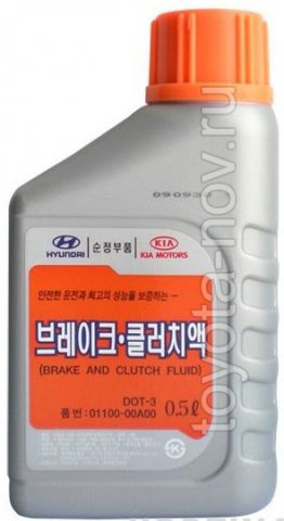 01100-00A00 - Жидкость тормозная Hyundai DOT3 - 0,5 литра