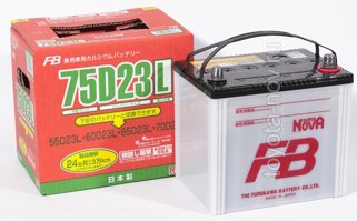 Аккумулятор FB  75D23L SUPER NOVA, JAPAN-стандарт, 65Ah 620A 232x173x225 mm (-+)