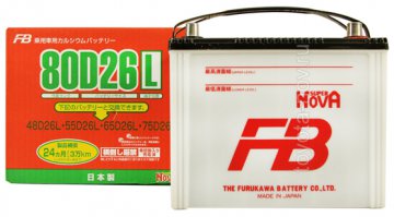 Аккумулятор FB  80D26L, JAPAN-стандарт, 68Ah 590A 260x170x220 mm (-+)