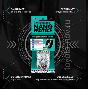 NPVS0010 - Смазка подвижных деталей NANOPROTECH для велосипеда, 210 мл