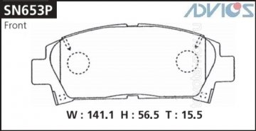 SN653P - Колодки TOYOTA Avensis, Caldina, Carina (1997-2003) передние