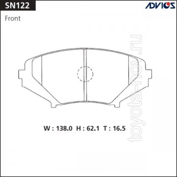 SN122 - Колодки тормозные MAZDA RX-8 (2002-2009) передние