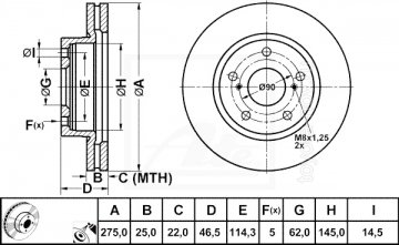 SD4093 - Диск тормозной TOYOTA RAV4 (2005-2012) передний