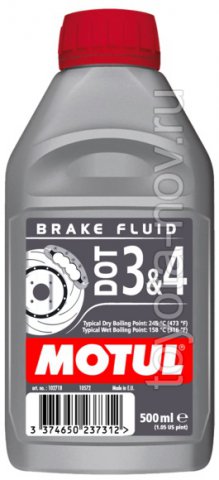 102718 - Жидкость тормозная DOT 3 & 4 Brake Fluid 0,5 литра  (FMVSS 116 DOT 4 et DOT 3 ; SAE J 1703 ; ISO 4925 (3 et 4),)