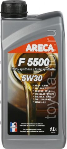 051551 - Масло моторное Areca  5W30 F5500 A3/B4, SN/CF синтетика - 1 литр