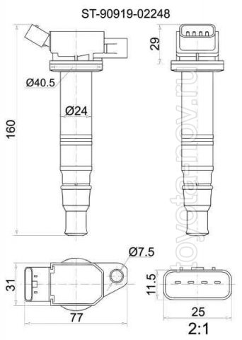 ST-90919-02248 - Катушка зажигания 1NZFE, 1AZFE, 2AZFE, 1GRFE, 2TRFE