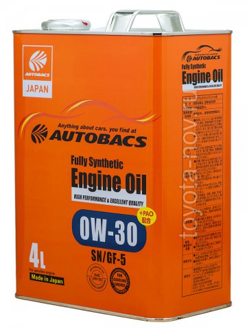 A01508398 - Масло моторное AUTOBACS ENGINE OIL FS 0W30 SN/GF-5+PAO 4л