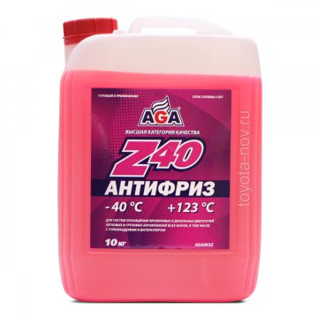 AGA003Z - Антифриз AGA-Z40 красный -40C - 10 литров