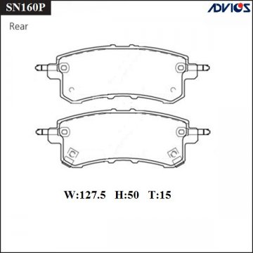SN-160P - Колодки NISSAN PATROL Y62 (2010-), INFINITI QX56 / QX80 Z62 (2010-) задние