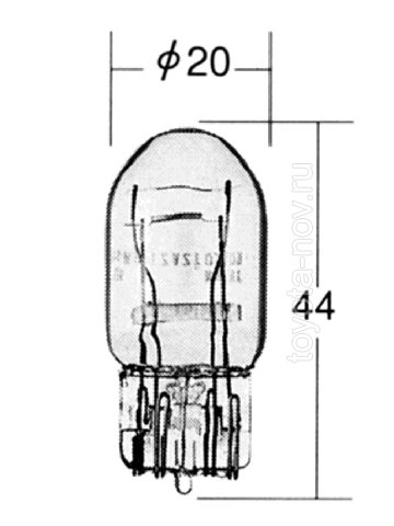 1891 - ЛАМПА T20 12V 21/5W без цоколя двух спиральная