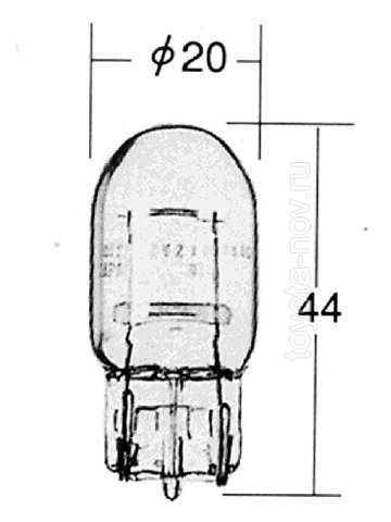 1881 - ЛАМПА T20 12V 21W без цоколя одно спиральная