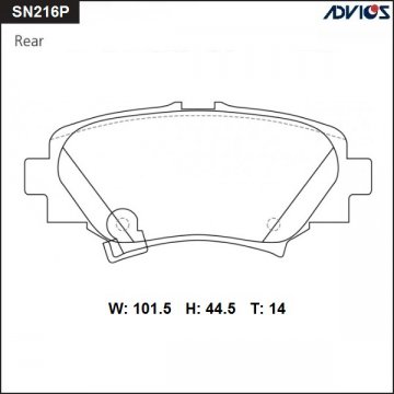 SN216P - Колодки тормозные MAZDA 3 BM (2013-) задние