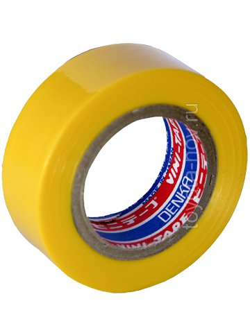 102Yellow9m - Лента изоляционная Denka Vini Tape, 19 мм, 9 м, желтая