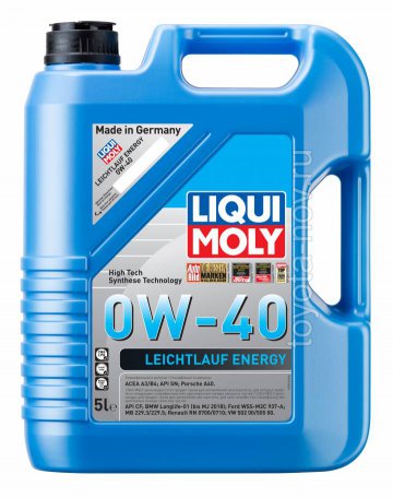 39036 - Масло моторное Liqui Moly Leichtlauf Energy  0W-40 - 5 л