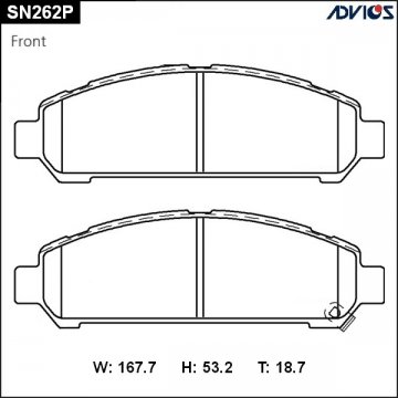 SN262P - Колодки TOYOTA Venza (2008-) передние