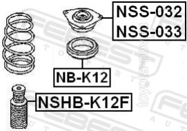 NSS-033 - Опора переднего амортизатора левая