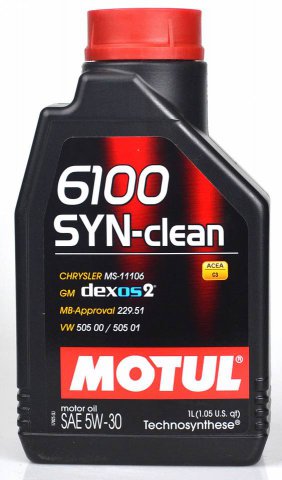 107947 - Масло моторное 6100 SYN-CLEAN  5W30 C3 -  1 литр (MB 229.51, Dexos2, VW 502 00 – 505 01,)